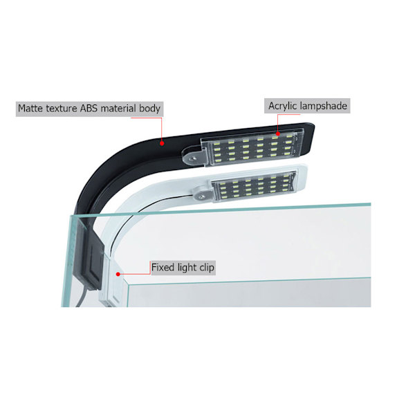 10W Ultratynd LED Akvarielys Højdepunkt Akvarielampe med Klips