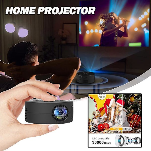 Kannava Koti Elokuva Projektor, Mini LED 1080P HD Kotiteatteri