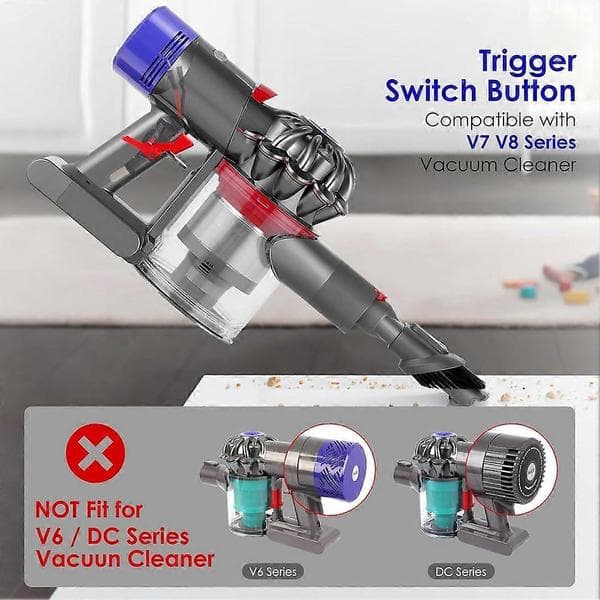 Trigger Button for V7 V8 SV10 SV11 Vacuum Cleaner, Strong Red Switch Button Replacement Spare Parts Röd