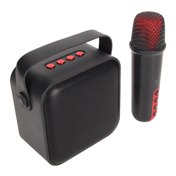 Mini Karaokelaitteisto Kannettava Bluetooth-kaiutin 1 langattomalla mikrofonilla Kotijuhliin KTV Musta
