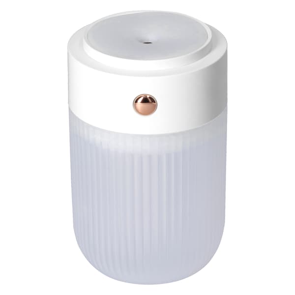 Cool Mist Luftfugter Mini Bærbar 250 ml USB Ultra Stille Diffuser med Farverigt Natlys Hvid