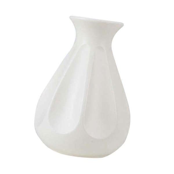 Blomvas i lantlig stil Blomkruka Dekorativ Vas Ornament Tillverkad av Plast (Vit)