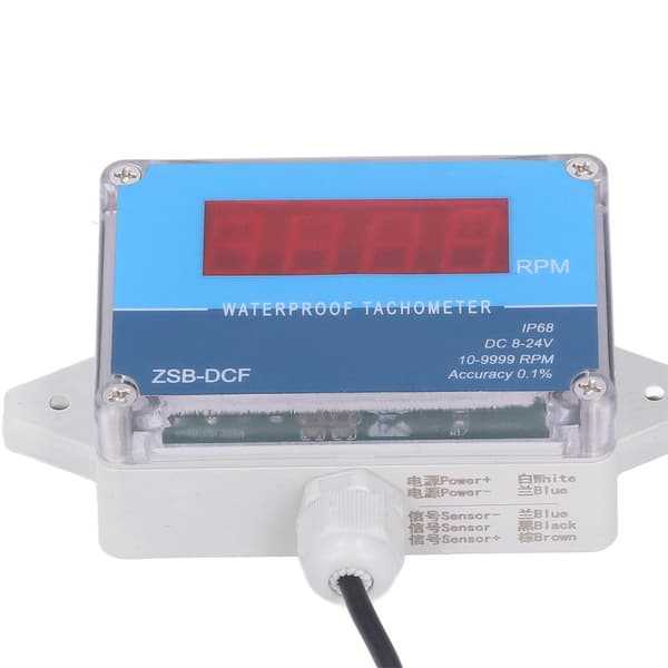 Motor Tachometer Hastighedsmåler Sensor IP68 Vandtæt LED Digital Display DC 8V‑24V