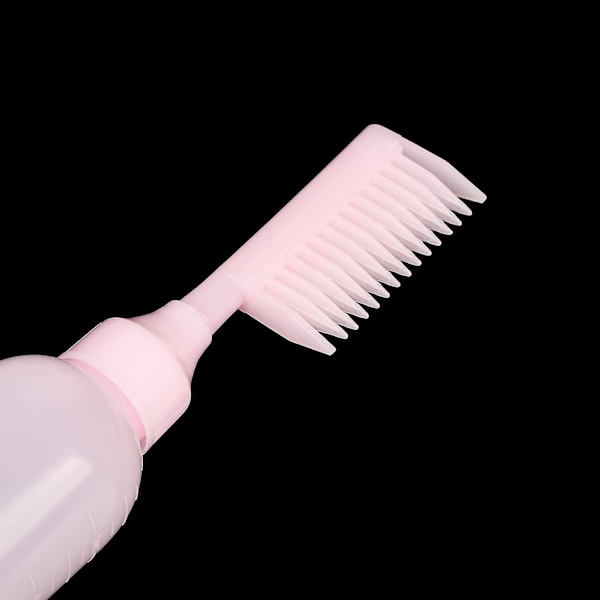 Root Comb Applicator Flaske - 2 Pak, Hårfarve Dispenser Flaske med Skala - Pink (til Hjemmesalon)