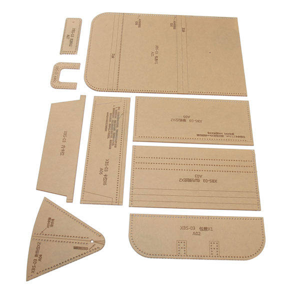 9st Plånbok Mönster Mall Klar Akryl Plånbok Mönster Stencil Mall Ritningar Set Läder Hand Craft DIY Tool