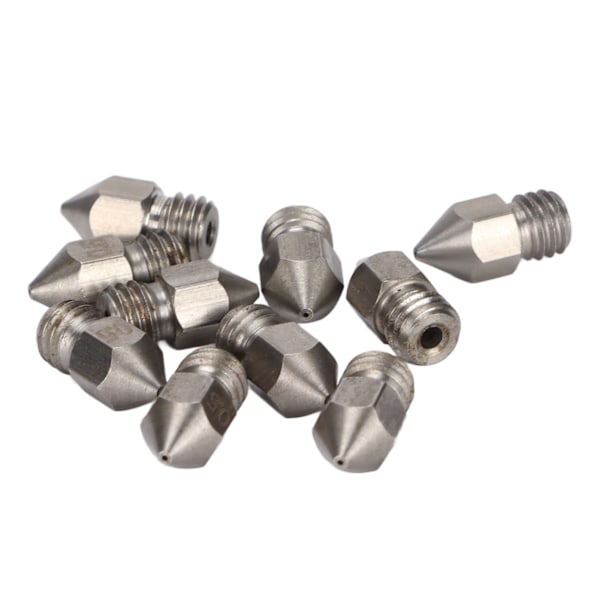 10 st 3D-skrivarmunstycken MK8 rostfritt stål 1,75 mm extruderingstryckhuvuddelar tillbehör 0,5 mm