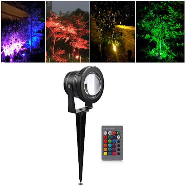 10W maisemavalo vedenpitävä ulkona RGB LED-puutarhavalaisin kaukosäätimellä DC12VRGB