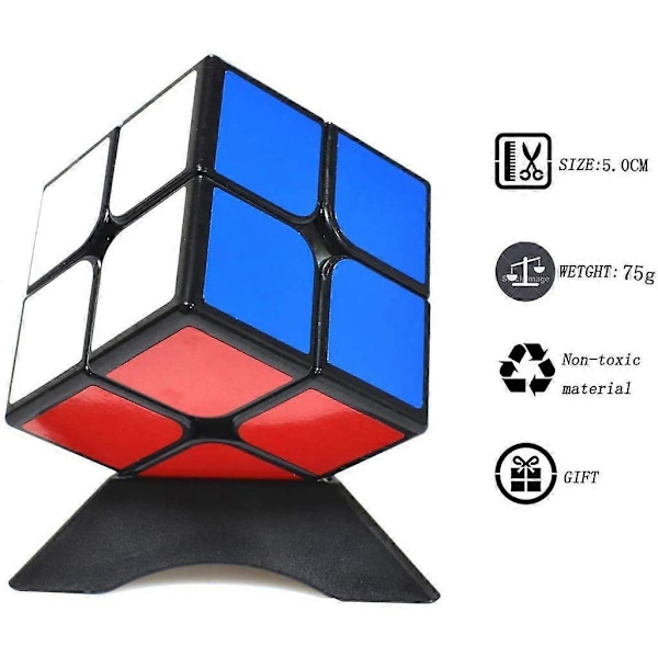 Magic Cube Set, 2x2 + 3x3, 2 i förpackningen (Svart)