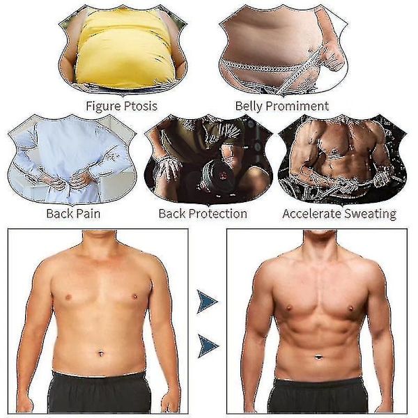 Kompresjonsskjorte for menn - Midjetrener Kroppsshaper for Gynecomastia, Holdningsstøtte, Magekontroll - XXL Beige
