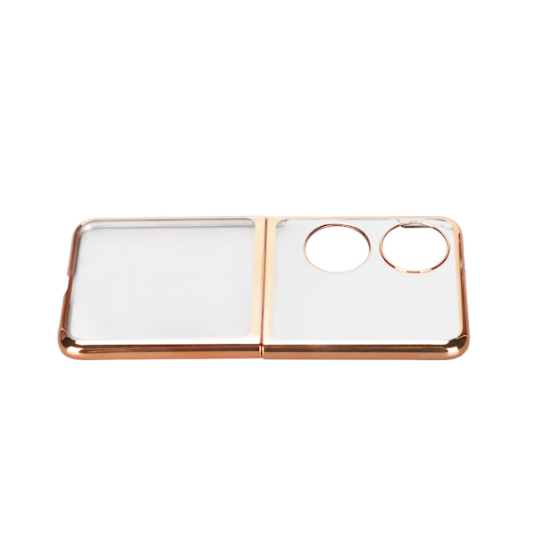 Taitettava matkapuhelimen suojakotelo, galvanoitu PC-puhelimen kansi Huawei P50 Pocket -matkapuhelimelle, kulta