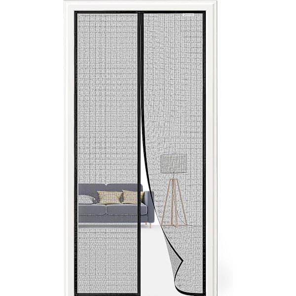 Svart magnetisk myggnetting - 120x220 cm, ingen boring nødvendig