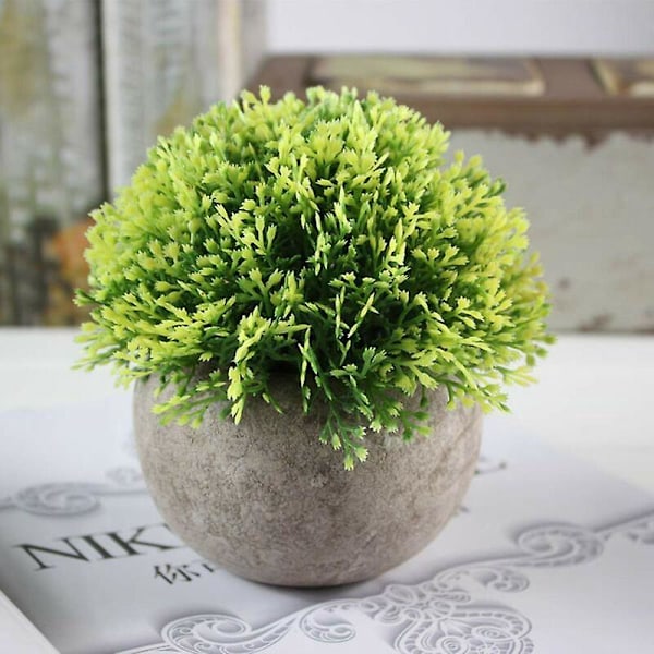 Mini Kunstige Sukkulentplanter med Potte Dekorativ Plante til Hjem, Have, Køkken, Bryllup Indendørs og Udendørs