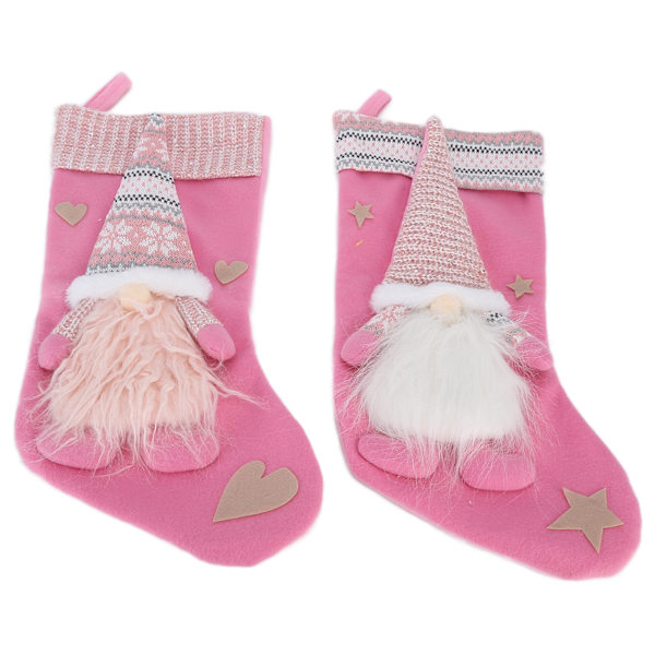2 st julstrumpor jul tyg ansiktslös tomte docka strumpor hängande prydnader