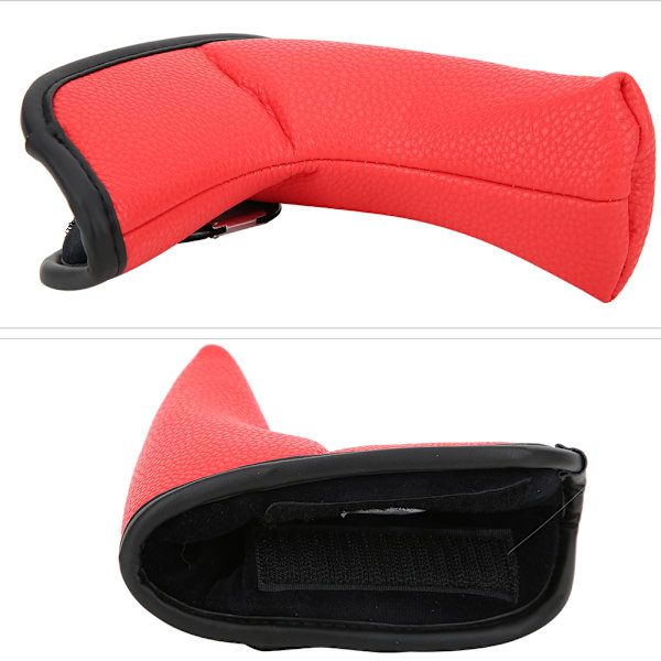 Golf L-form Putter Huvudskydd slitsad Blank PU Vattentätt tyg Tjocka plyschskydd (röd)