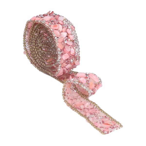 Strassband 2 cm bredd 2 m längd Godtycklig skärning Vacker design Värmepress Värmekläder Band Rosa