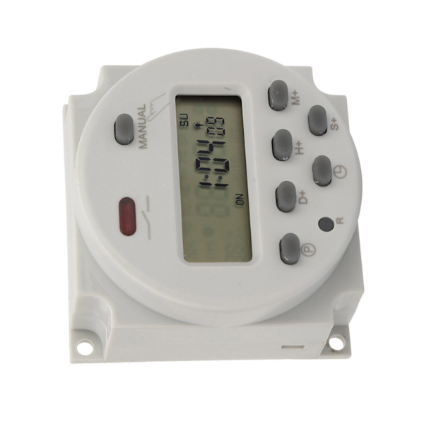 Liten Typ 7 Dagars Programmerbar Digital Display Timer Switch 1S~168h 5VA(110V AC)