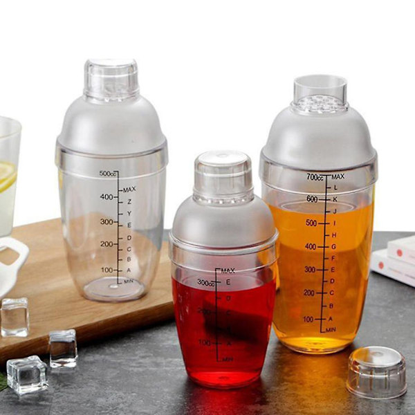 2 x Cocktail Shaker - Klar Mat Flaske Bar Pub Drikkevare Festartikler 500cc