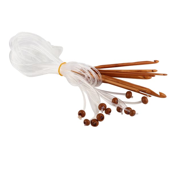12 st Karboniserade Bambu Afghan Tunisisk Virknålar Set Matta Väv Sticknålar