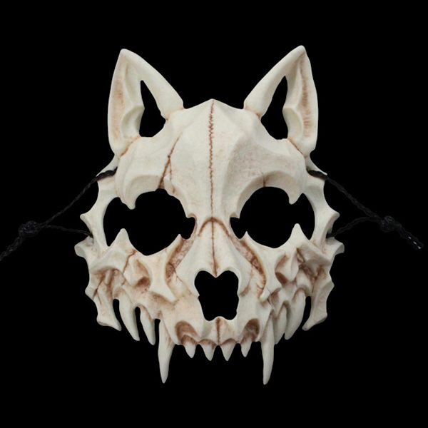 Halloween japansk Dragon God Werewolf Mask Cosplay Animal Skelet Mask Unisex Resin Party Stage Show Mask