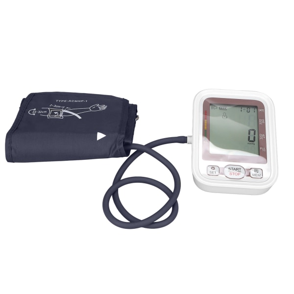 Blodtrycksmätare Överarm Stor skärm Automatisk pulsfrekvens blodtrycksmätare för äldre