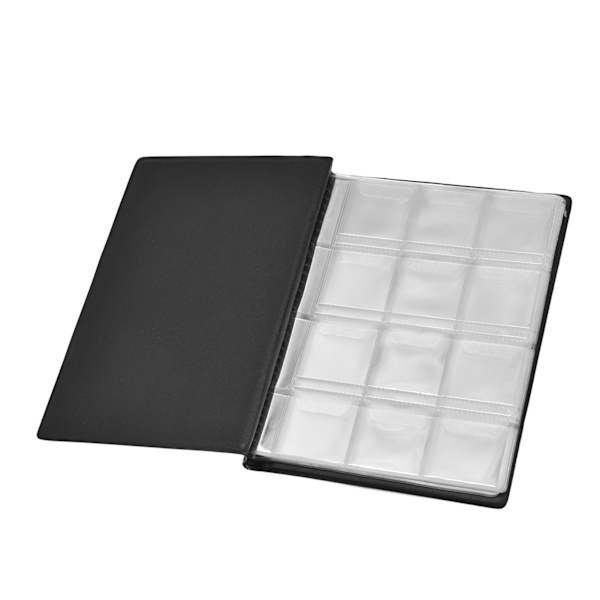 Møntsamling Bog 120 PVC Lommer PU Cover Transparent Design Blød Høj Holdbar Klar Tekstur MøntalbumSort