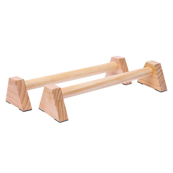 Fed håndtag bærbare push-up stænger i træ til kropsbygning - 40 cm firkantede design-paralletter