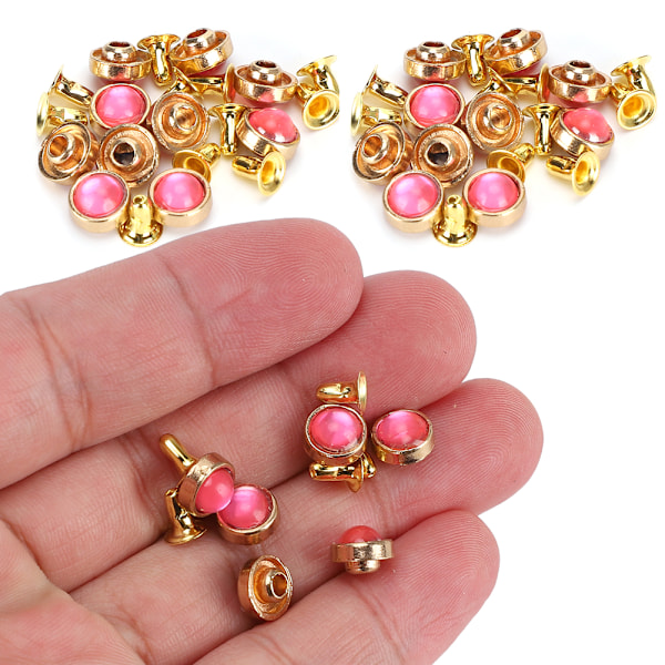 100 Set Färgade Kristallnitar i Zink-legering för Bagage, Kläder, Skor, Dekoration, DIY-verktyg, 8 mm, Rosa
