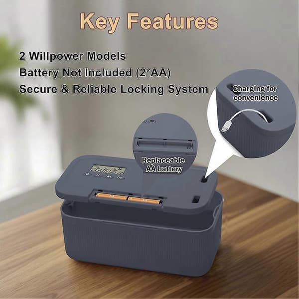 Electronic Time Lock Box Self-Control Lock Box Phone Lock Box From Phones Video Games Social Media Snacks