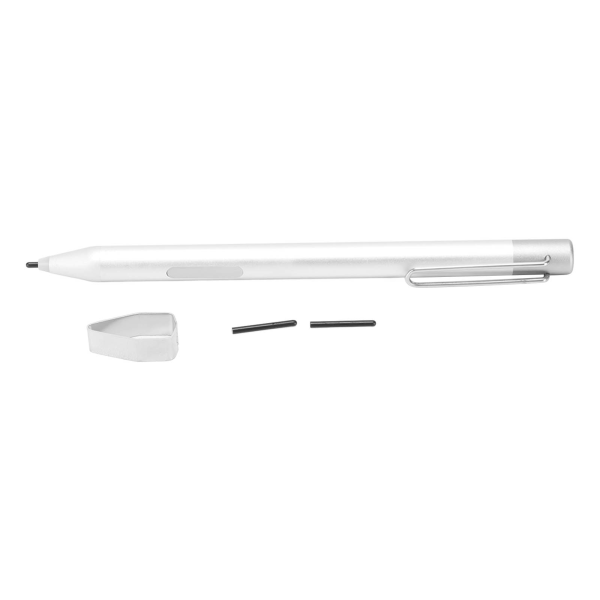 Stylus Pen 4096 Levels Trykkfølsomhet Aluminiumslegering Bærbar Liten Kapasitiv Stylus Digital Tablet Stylus Sølv