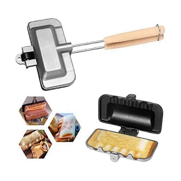 Varm Sandwich Maker, Hotdog Rister, Dobbeltsidet Sandwichbageplade, Dobbeltsidet Stegepande, Gri-i-i