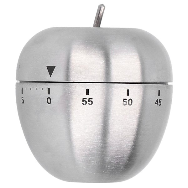 Æbleformet timer i rustfrit stål, mekanisk nedtællingsalarmtimer, køkkenredskab