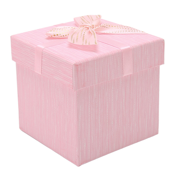 4 stk. gaveæske med låg 3,9x3,7x3,9 tommer gaveæsker til bryllup jul fødselsdag valentinsdag pink HM2330407