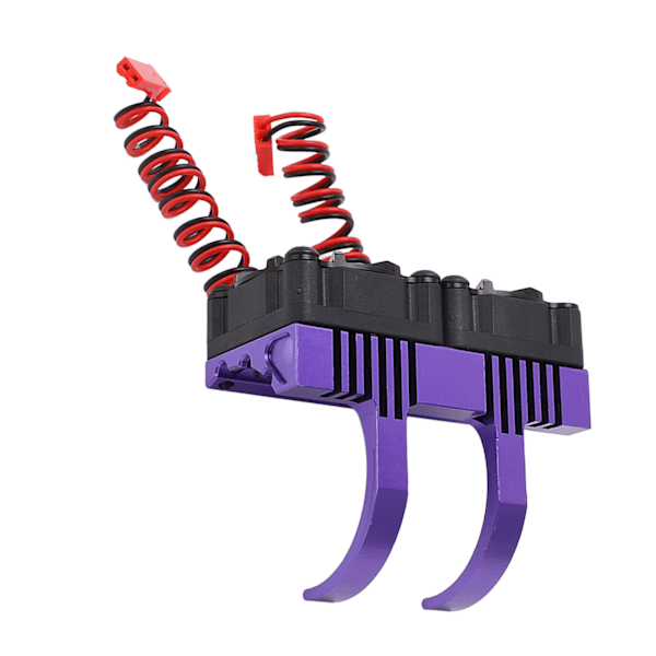 RC-motor kølelegemesæt i aluminiumlegering og plast med to vandrette ventilatorer RC-motor kølelegeme ventilator til 36 mm diameter motor lilla