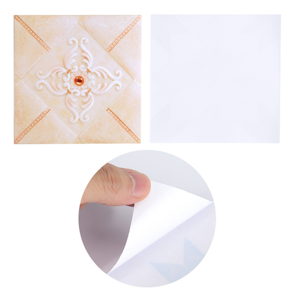 10st självhäftande PVC-kakelgolv Väggdekaler 3D-dekal Heminredning 12CM*12CM #2