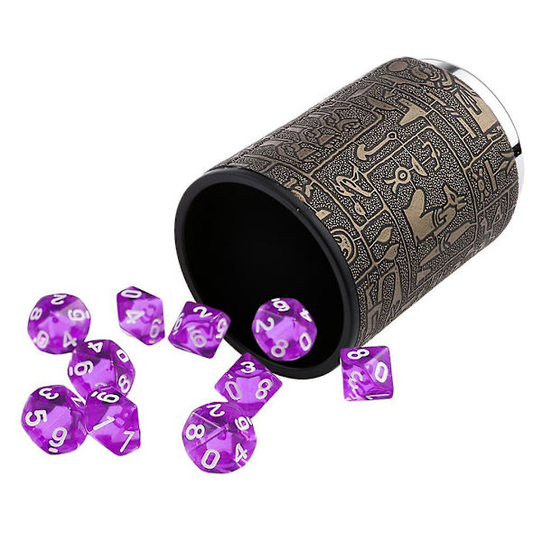 10kpl Kymmensivuisia D10 Monitahoisia Noppia Noppakuppi Ravistin RPG D&D Lautapeleihin