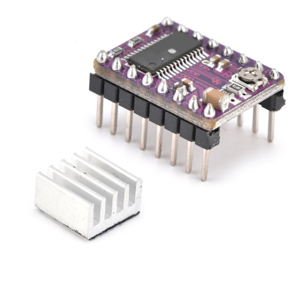 StepStick stepmotor dykkermodul 3D-printertilbehør med køleplade DRV8825 DC 8,2‑45 V