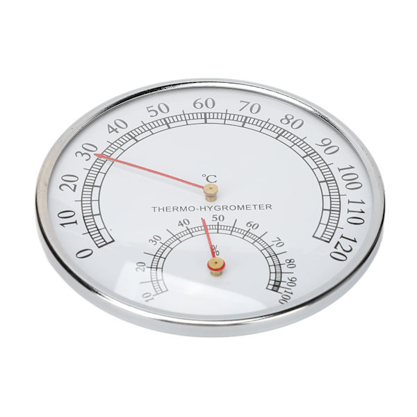 Termohygrometer 2 i 1 0-120°C Bastu Rumstermometer Hög noggrannhet Klarskala mekanisk inomhushygrometermätare