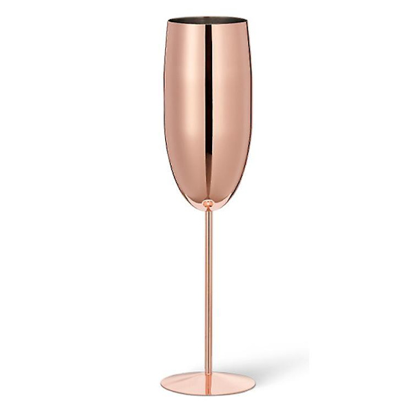 Graverade Champagneglas i Rostfritt Stål - 200ml (Kopparpläterade)