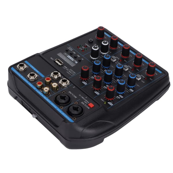Lydmikser 4-kanals digital USB Bluetooth lydmikserkort for DJ PC direktesending 110-240V UK-plugg