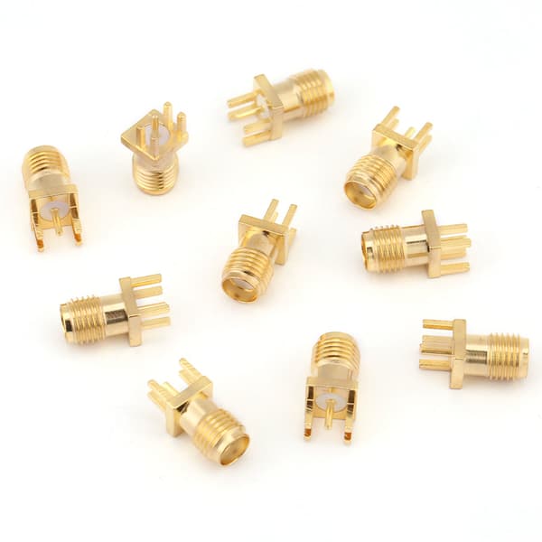 10 stk. messing SMA hunn basekontakt Jack PCB-montering 50 Ohm RF-kontakter