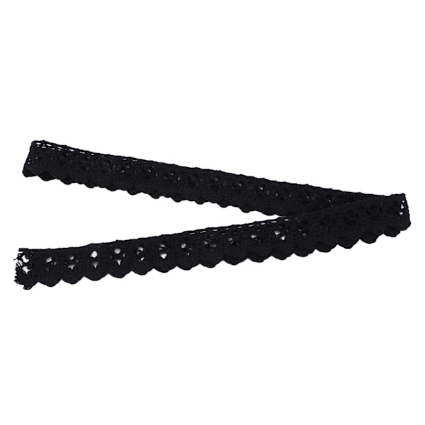 Spetsband DIY Bomulls Nät 1,5 cm Bredd 20 Yards Elegant Svart Tyg Spets Trim för Gardin Kläder Duk Hantverk