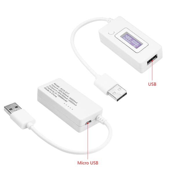 4V-30V 0-3A Mini USB Spændingsstrømmonitor Tester Kapacitetsdetektor LCD-skærm