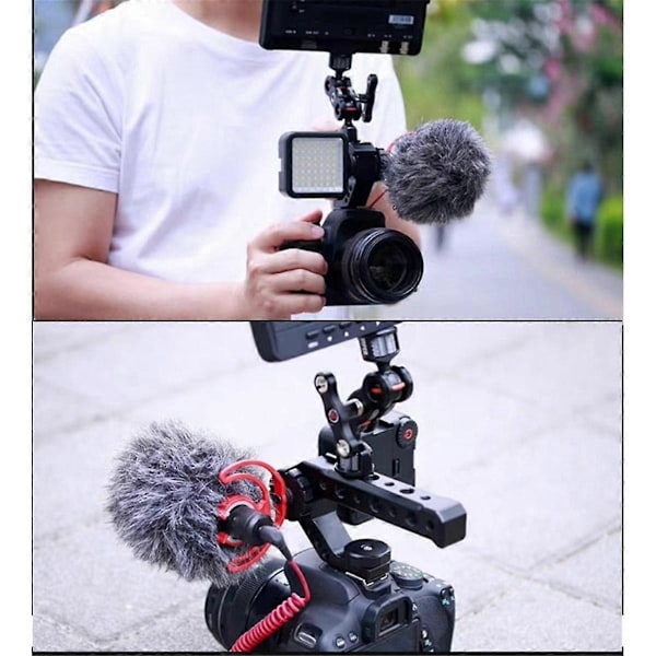 Universell DSLR-kamerarigg Topphandtag Tre Cold Shoe-adapterfästen
