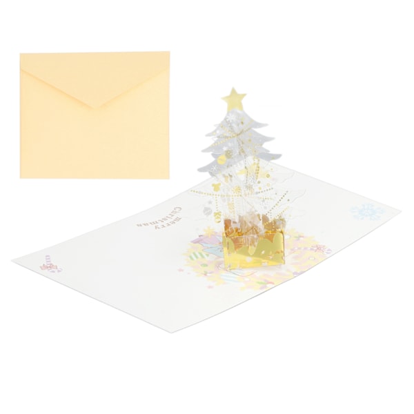 3D Christmas Card Transparent PET Reusable Foil Stamping Proper Size 3D Crystal Card with Envelope for Holiday Gifting