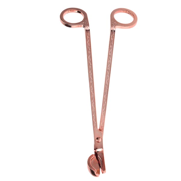 Halvsirkelformet plating rustfritt stål lys hjerte klipp veke trimmer saks verktøy (rose gull)
