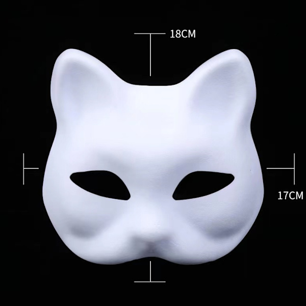 10-pack maskerad kattmasker Gör-det-själv festmasker Rekvisita målningsbara glansiga masker Party cosplaymasker