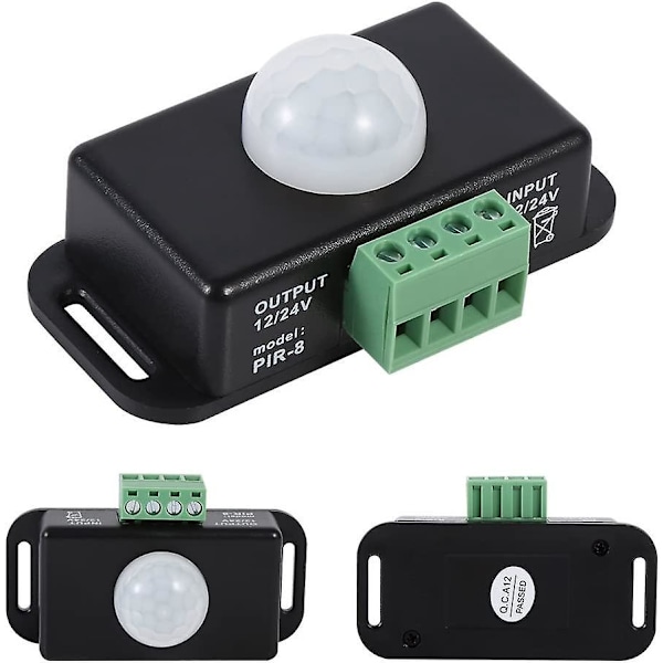 LED Rörelsedetektorbrytare, DC 12V/24V Kroppssäker PIR Infraröd Rörelsedetektorbrytare för LED-remsa