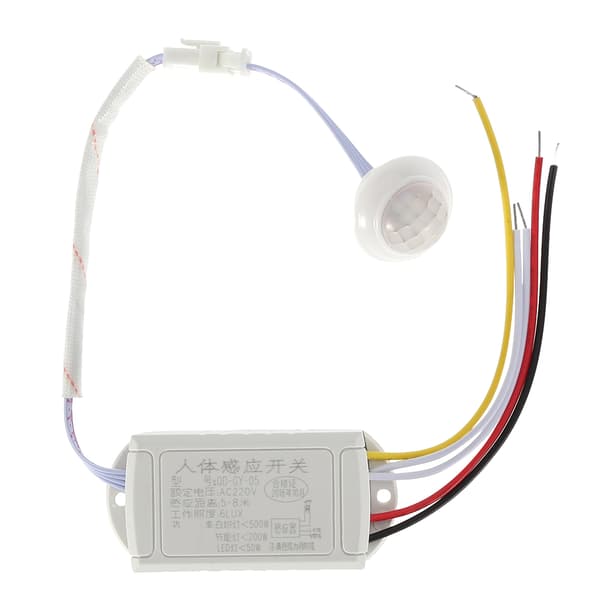 220V Mini Justerbar Infrarød Sensor Menneskekroppsinduksjonsbryter for Lyslampe