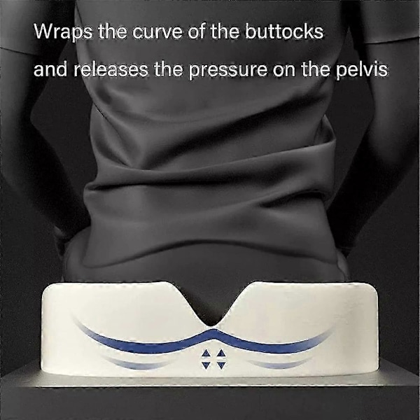Memory Foam Sittdyna Svanskota Stöd Ortopedisk Kudde Kontor Hem Stol Pad -CNJR vit