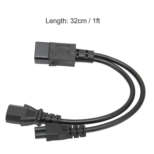 Splitter Strømkabel IEC 320 C14 Hann til C13 og C5 Hunn Splitter Adapterkabel 10A 250V